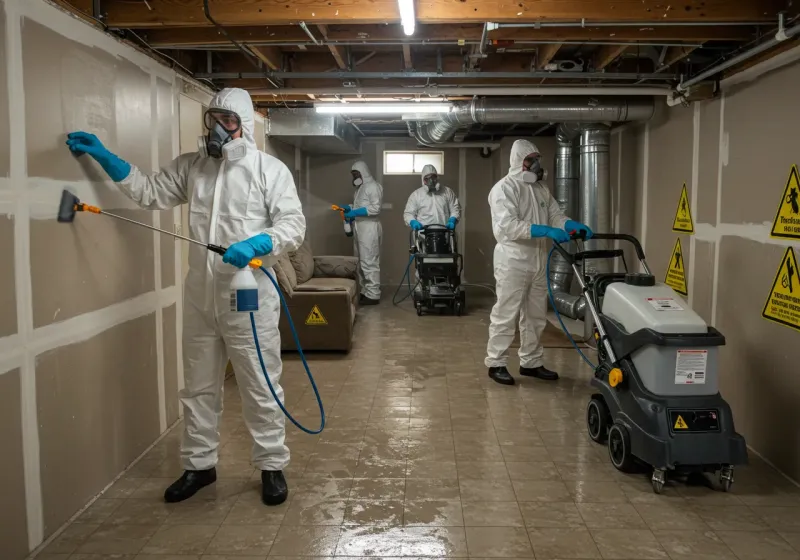 Basement Moisture Removal and Structural Drying process in Anderson County, TX